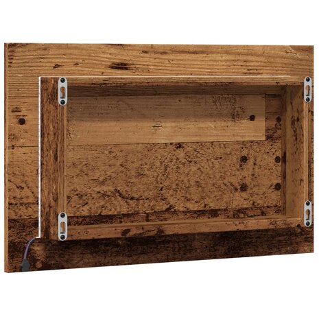 Badkamerspiegel met LED 60x8,5x38 cm oud houtkleurig 8