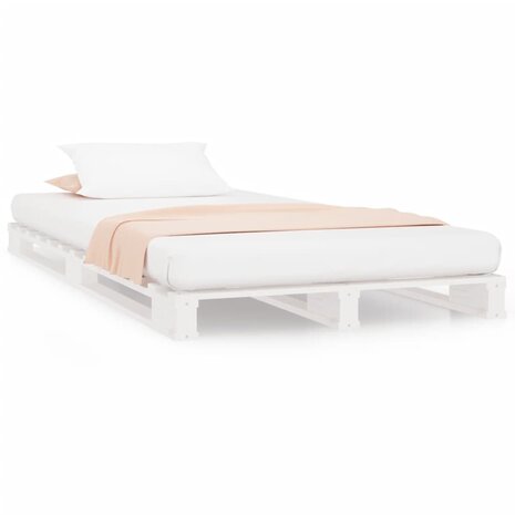 Palletbed massief grenenhout wit 90x200 cm 2
