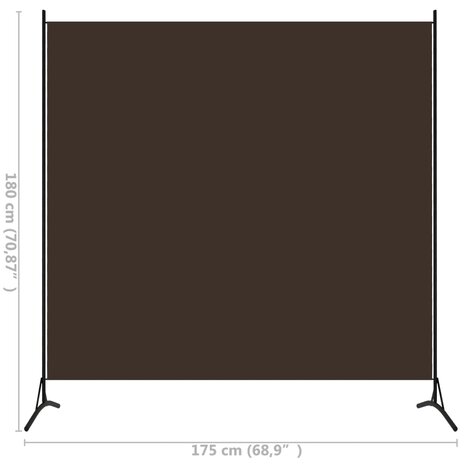 Kamerscherm met 1 paneel 175x180 cm bruin 5