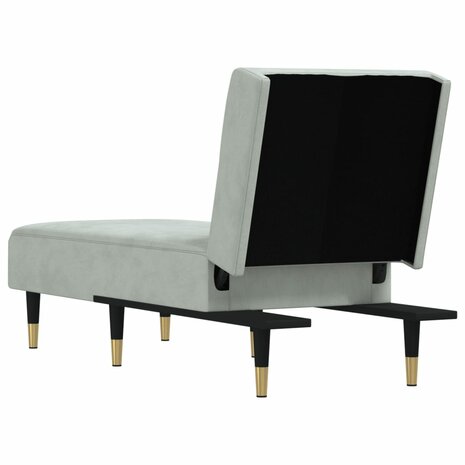 Chaise longue fluweel lichtgrijs 5