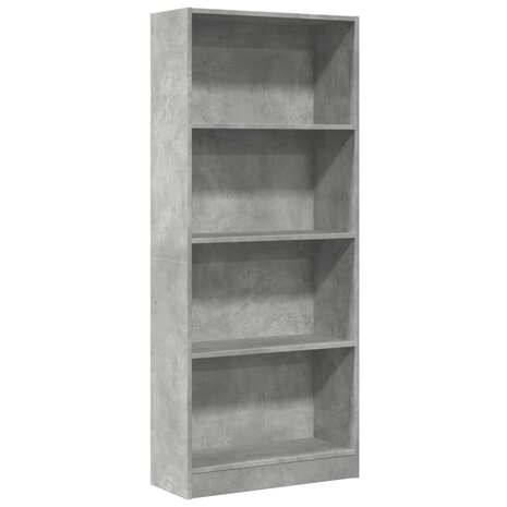 Boekenkast 60x24x143 cm bewerkt hout betongrijs 2