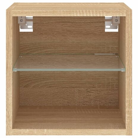 Tv-wandmeubel met LED-verlichting 30x28,5x30 cm sonoma eiken 8