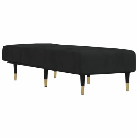 Chaise longue fluweel zwart 3