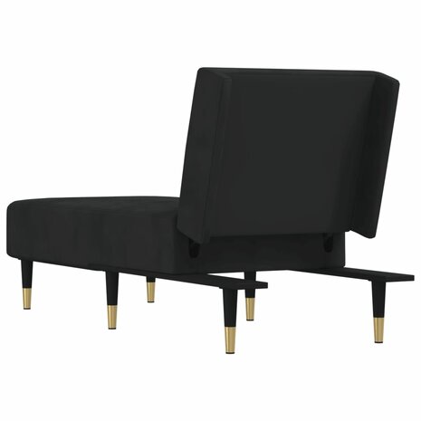 Chaise longue fluweel zwart 5