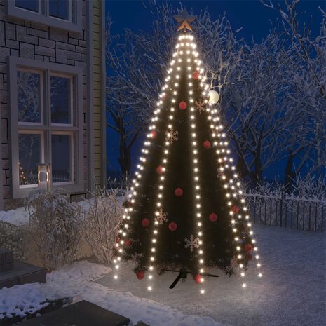 Kerstboomverlichting met 250 LED&apos;s koudwit net 250 cm 1