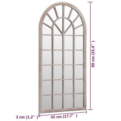 Tuinspiegel 90x45 cm ijzer zandkleurig 6