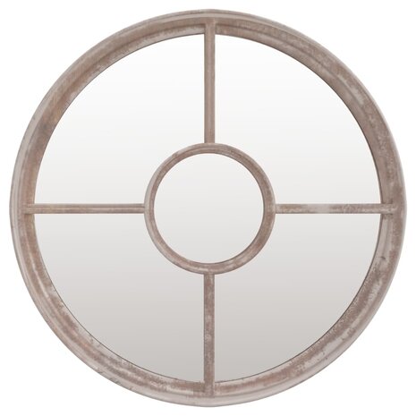 Tuinspiegel rond 40x4 cm ijzer zandkleurig 2