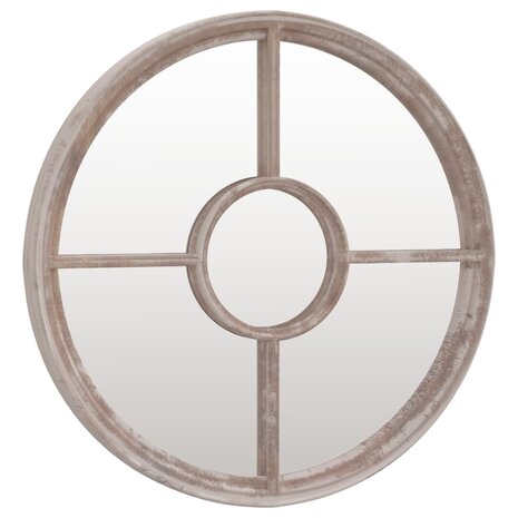 Tuinspiegel rond 40x4 cm ijzer zandkleurig 3