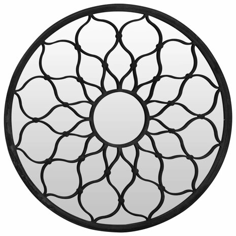 Tuinspiegel rond 60x3 cm ijzer zwart 2