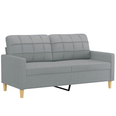 2-delige Loungeset met kussens stof lichtgrijs 4