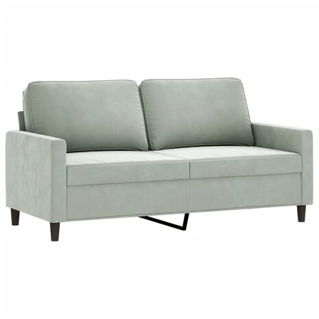 2-delige Loungeset met kussens fluweel lichtgrijs 4