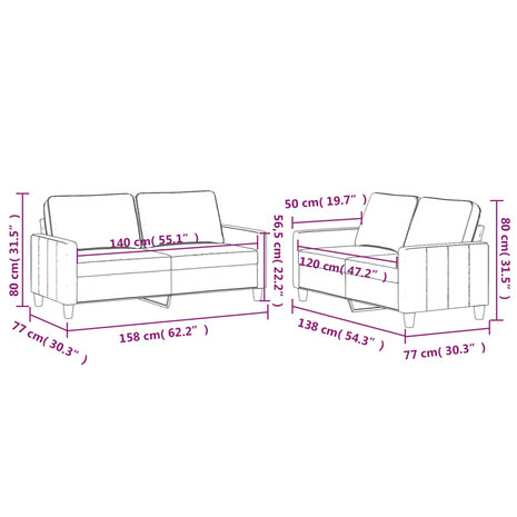 2-delige Loungeset met kussens fluweel lichtgrijs 6