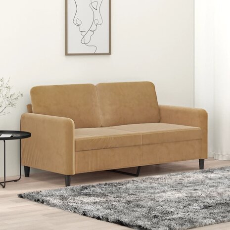 Tweezitsbank 140 cm stof bruin 1