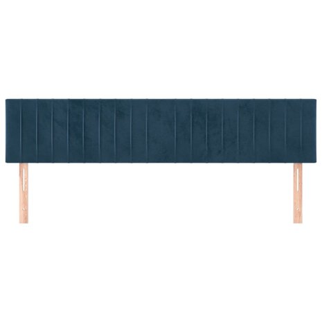Hoofdborden 2 st 80x5x78/88 cm fluweel donkerblauw 3