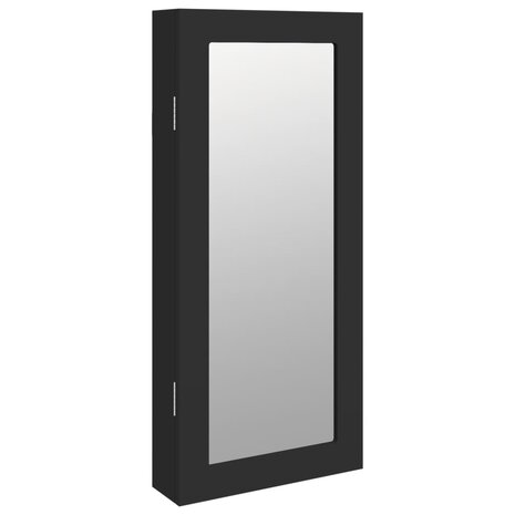 Sieradenkast met spiegel wandgemonteerd 30x8,5x67 cm zwart 2