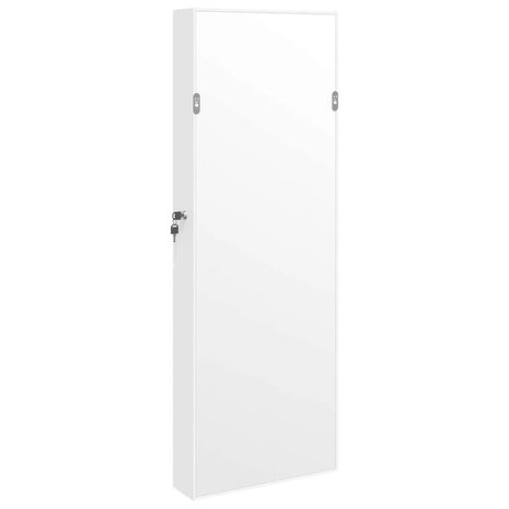 Sieradenkast met spiegel wandgemonteerd 37,5x10x106 cm wit 7