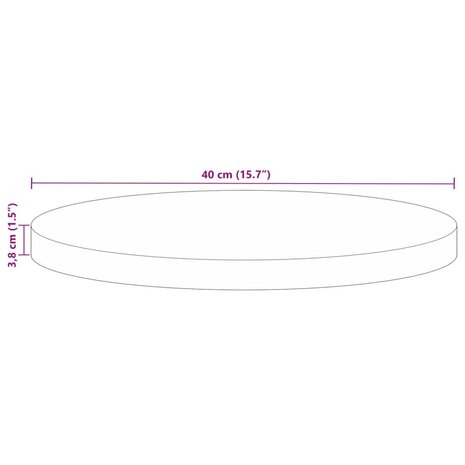 Tafelblad rond Ø 40x3,8 cm massief gerecycled hout 9