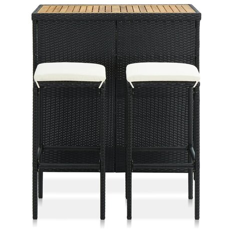 3-delige Barset poly rattan zwart 2