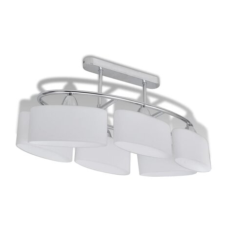 Plafondlamp met ellipsvormige glazen kappen 6xE14  2