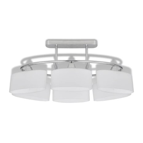 Plafondlamp met ellipsvormige glazen kappen 6xE14  3