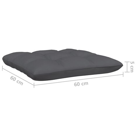 3-delige Loungeset met kussens massief grenenhout grijs 12