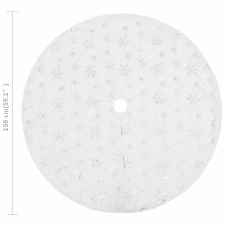 Kerstboomrok luxe 150 cm kunstvacht wit 6