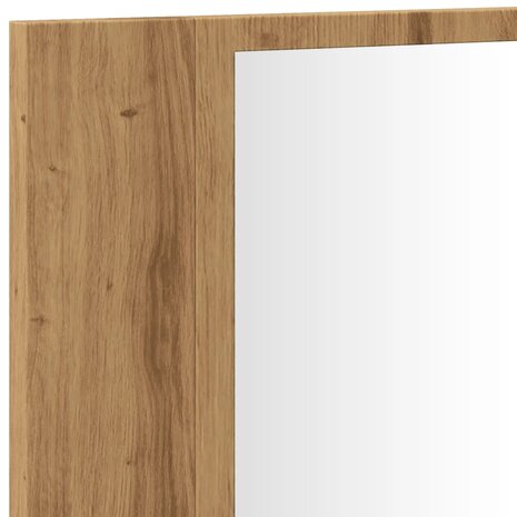Spiegelkast LED 90x12x45 cm bewerkt hout artisanaal eikenkleur 10