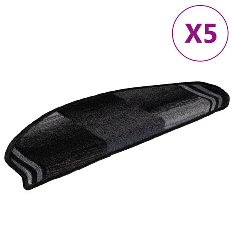 Trapmatten zelfklevend 5 st 65x21x4 cm zwart en grijs 2