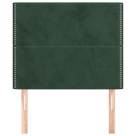 Hoofdborden 2 st 90x5x78/88 cm fluweel donkergroen 3