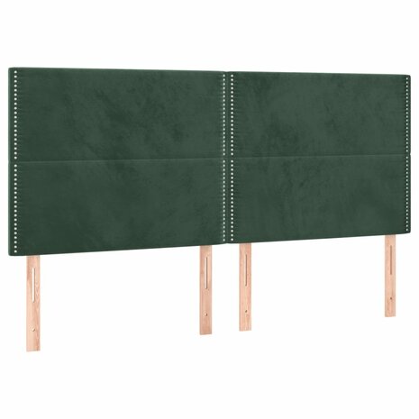 Hoofdborden 4 st 90x5x78/88 cm fluweel donkergroen 2