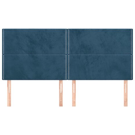 Hoofdborden 4 st 90x5x78/88 cm fluweel donkerblauw 3