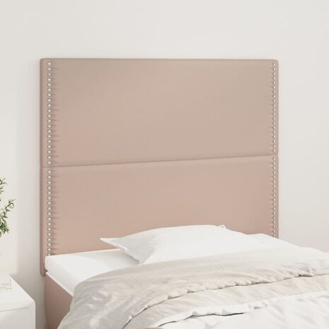 Hoofdborden 2 st 90x5x78/88 cm kunstleer cappuccinokleurig 1