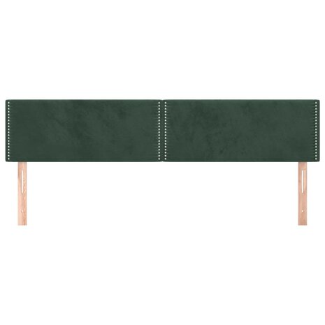 Hoofdborden 2 st 90x5x78/88 cm fluweel donkergroen 3