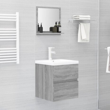 Badkamerspiegel 40x10,5x37 cm bewerkt hout grijs sonoma eiken 5