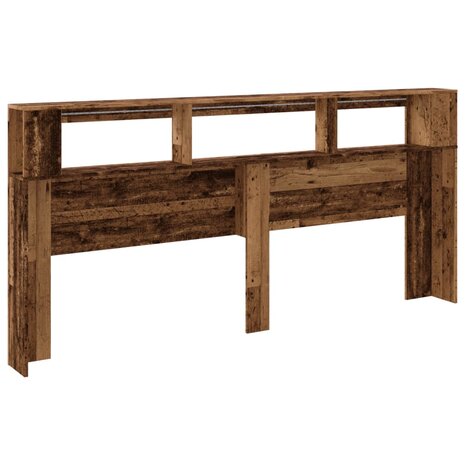 Hoofdeinde met LED 220x18,5x103,5 cm bewerkt hout oud hout 8
