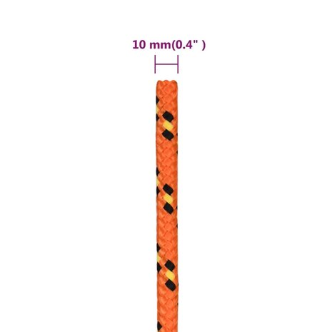 Boottouw 10 mm 25 m polypropyleen oranje 6