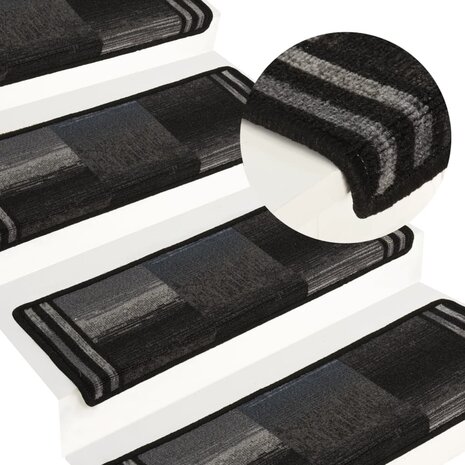Trapmatten zelfklevend 5 st 65x21x4 cm zwart en grijs 1
