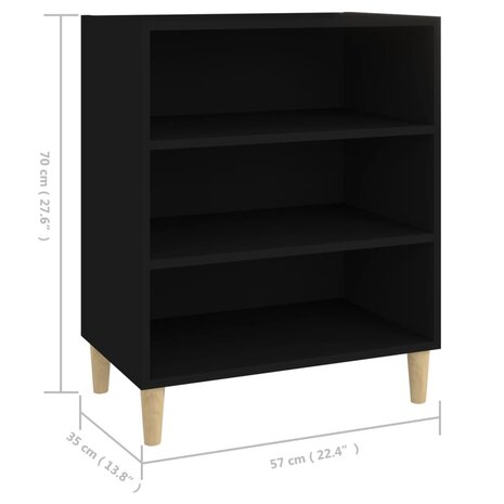 Dressoir 57x35x70 cm bewerkt hout zwart 6