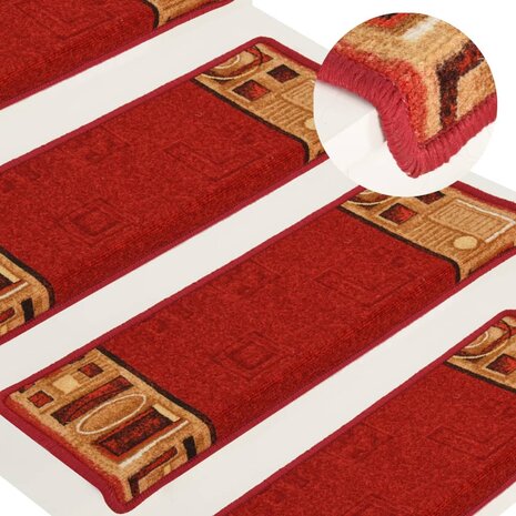 Trapmatten zelfklevend 5 st 65x21x4 cm rood 1