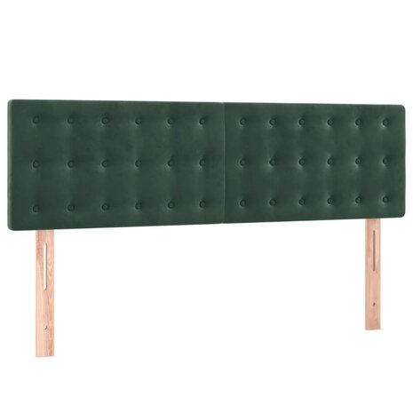 Hoofdborden 2 st 72x5x78/88 cm fluweel donkergroen 2