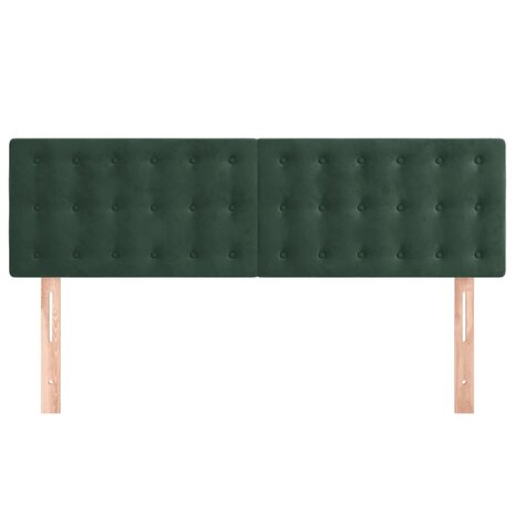 Hoofdborden 2 st 72x5x78/88 cm fluweel donkergroen 3