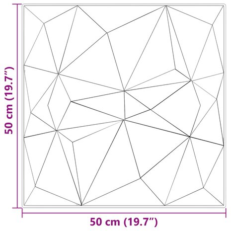 12 st Wandpanelen diamant 3 m² 50x50 cm XPS groen 7
