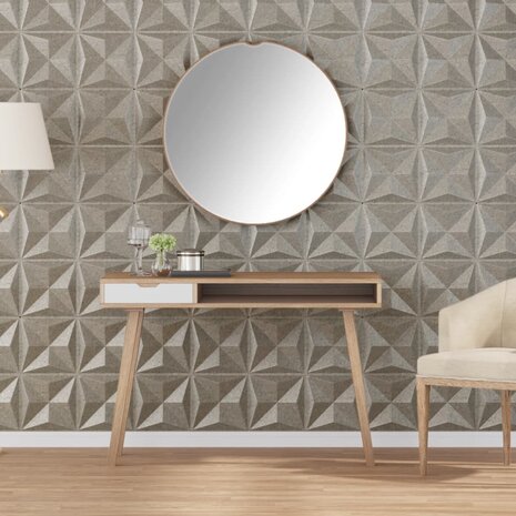 48 st Wandpanelen origami 12 m² 50x50 cm XPS beton 1