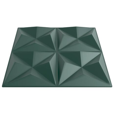 48 st Wandpanelen origami 12 m² 50x50 cm XPS groen 6
