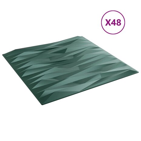 48 st Wandpanelen steen 12 m² 50x50 cm XPS groen 4