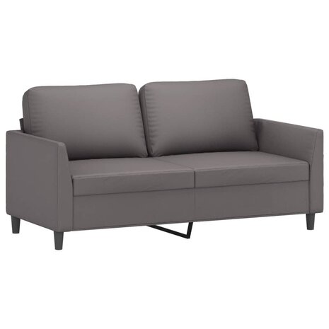 2-delige Loungeset met kussens kunstleer grijs 4