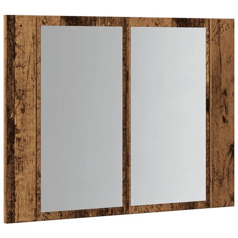 Spiegelkast LED 60x12x45 cm bewerkt hout oud houtkleurig 6