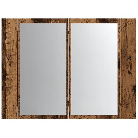 Spiegelkast LED 60x12x45 cm bewerkt hout oud houtkleurig 7
