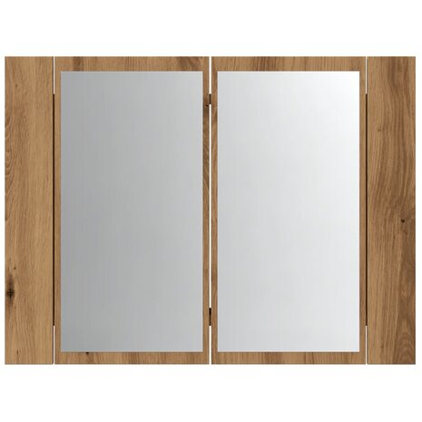 Spiegelkast LED 60x12x45 cm bewerkt hout artisanaal eikenkleur 7