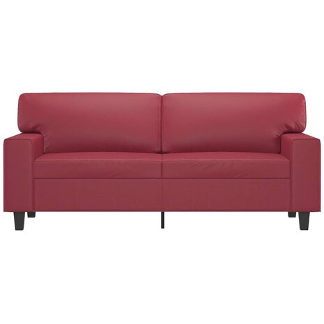 Tweezitsbank 140 cm kunstleer wijnrood 3